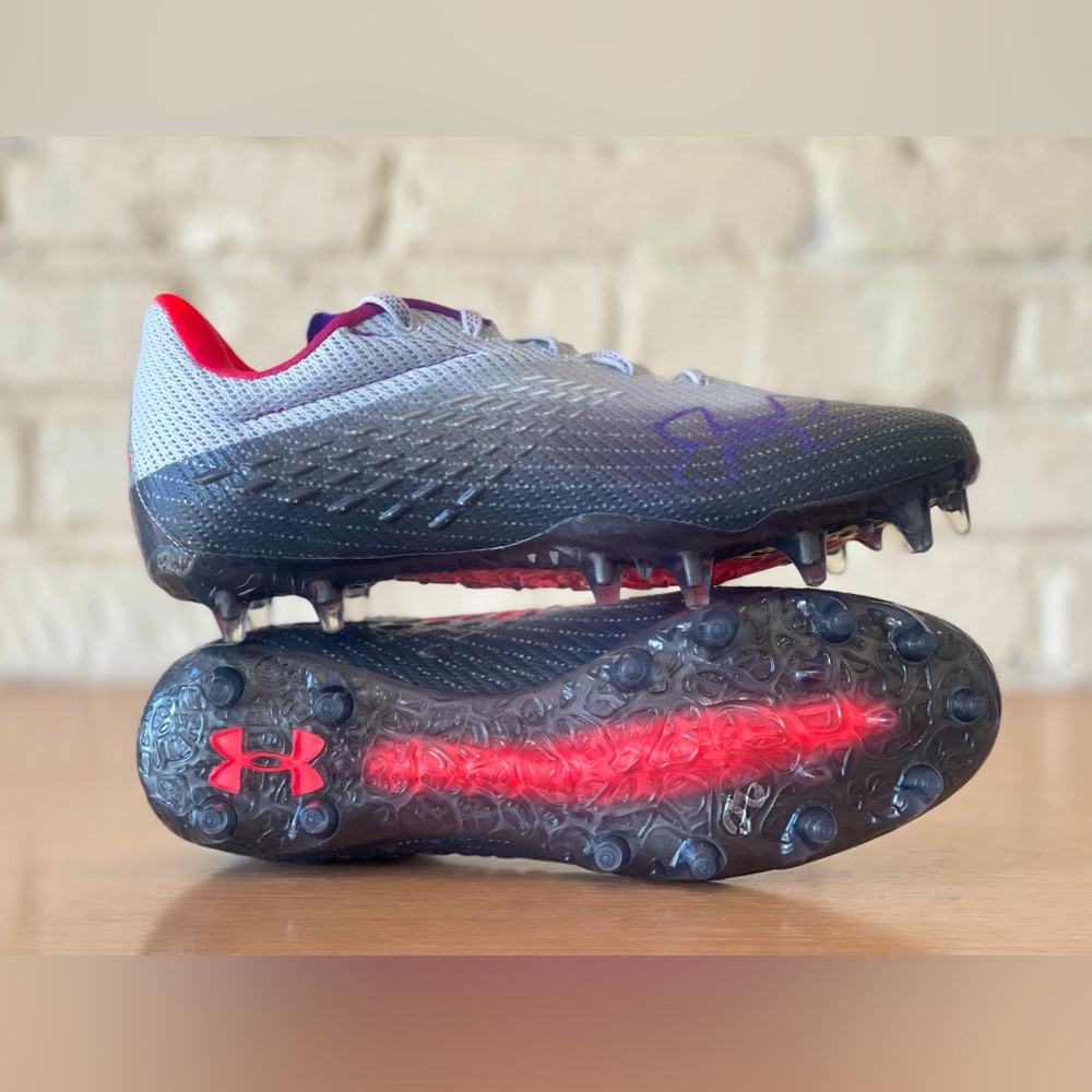 Under Armour Blur Smoke Gray Purple Pink MC Soccer Cleats Shoes Women Size 9 New